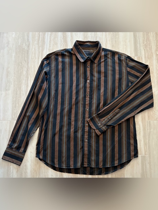 Ted Baker Other - Ted Baker Black and Brown Striped Men’s Cotton Button-Down Shirt
